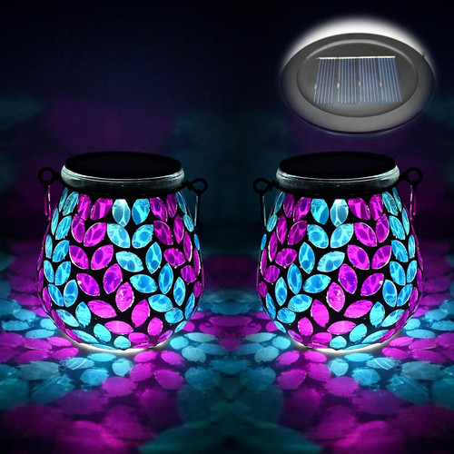 2pcs oval solar mosaic - 2pcs, lights