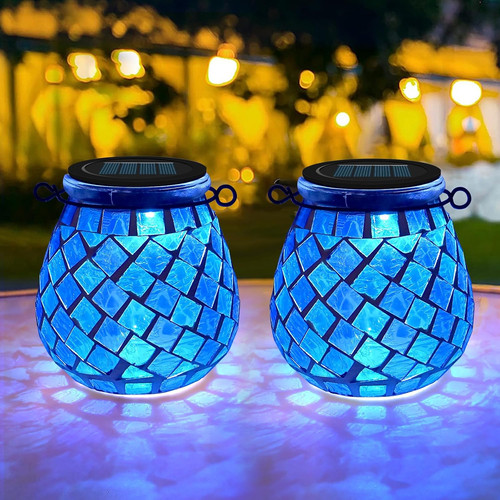 2pcs oval solar - oval, mosaic