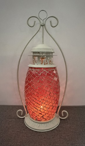 Pink glass mosaic hanging - glass,