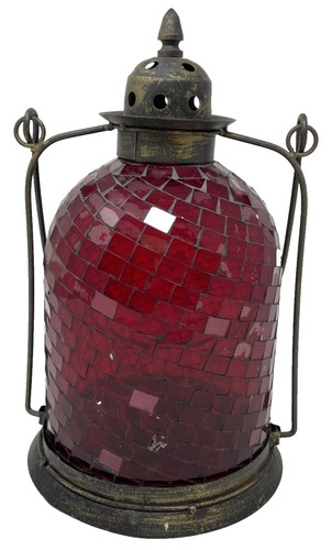 Vintage mosaic glass candle - mosaic,