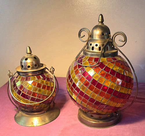Mosaic glass metal tea - glass, &