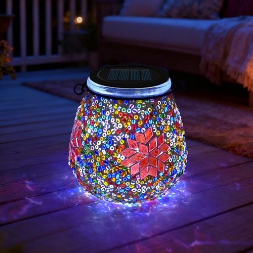 1pcs oval solar mosaic lights - 1pcs,