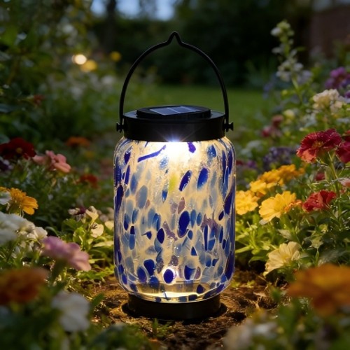Ip65 solar led lantern blue - solar,