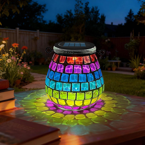 1pcs oval solar mosaic lights - solar,